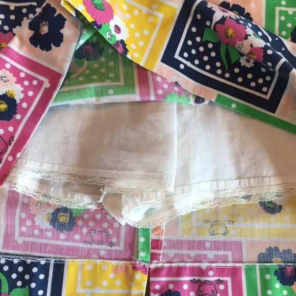 Vintage Floral Frogs Patchwork retro skirt skort polka dots frogs flowers 🌸 🐸 - Picture 13 of 16